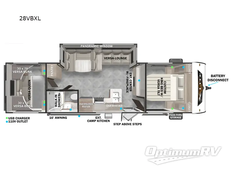 2024 Forest River Wildwood X-Lite 28VBXL RV Floorplan Photo