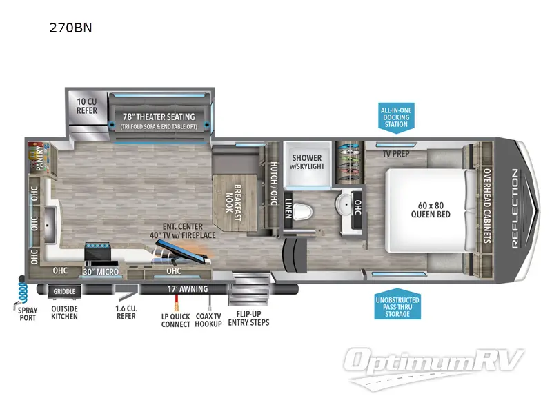 2024 Grand Design Reflection 150 Series 270BN RV Floorplan Photo