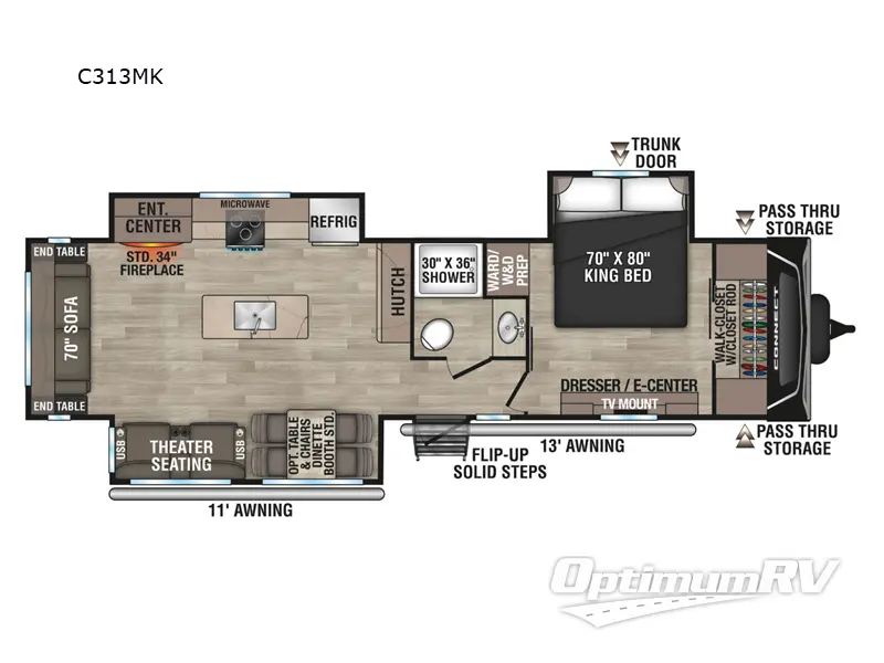 2025 KZ Connect C313MK RV Floorplan Photo