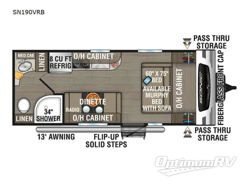 2024 Venture Sonic SN190VRB RV Floorplan Photo