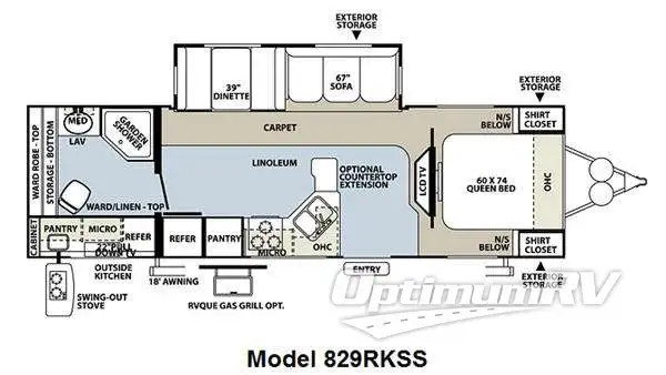 2011 Forest River Flagstaff Classic Super Lite 829RKSS RV Floorplan Photo