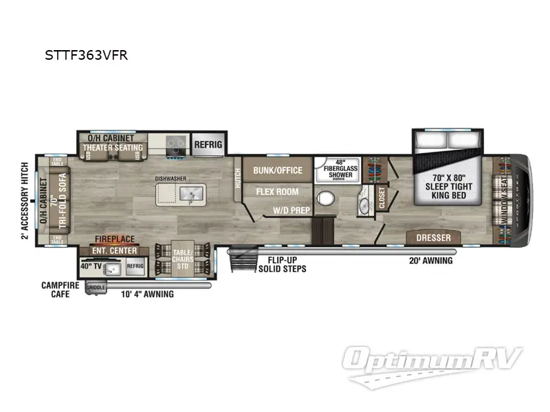 2025 Venture SportTrek Touring Edition STTF363VFR RV Floorplan Photo