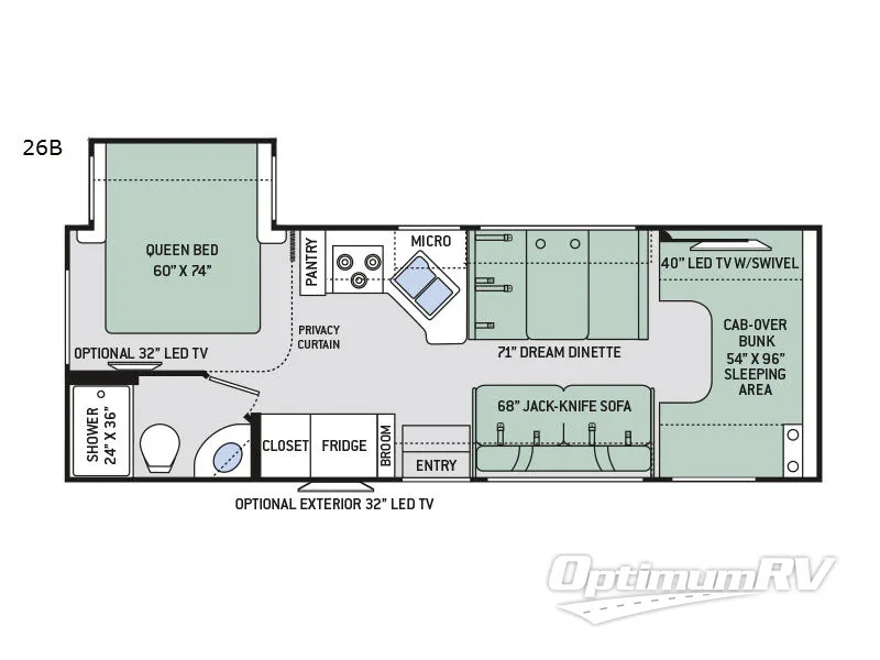 2017 Thor Four Winds 26B RV Floorplan Photo