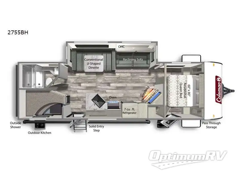 2022 Dutchmen Coleman Light 2755BH RV Floorplan Photo