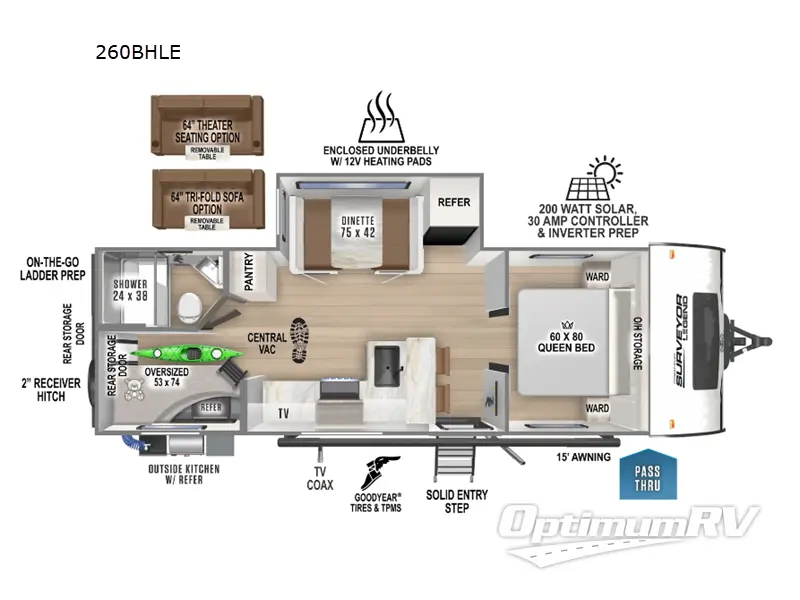 2024 Forest River Surveyor Legend 260BHLE RV Floorplan Photo