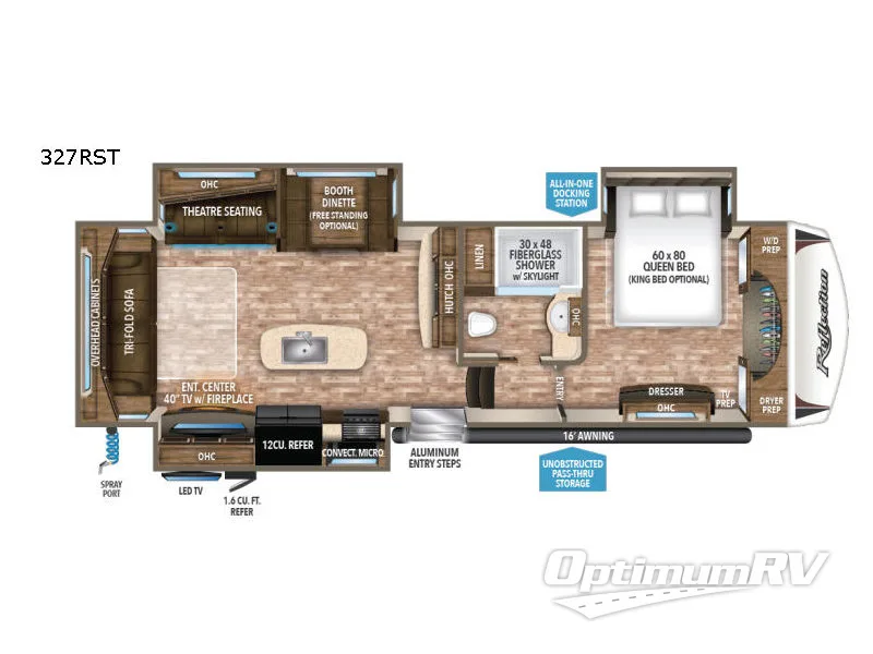 2018 Grand Design Reflection 327RST RV Floorplan Photo