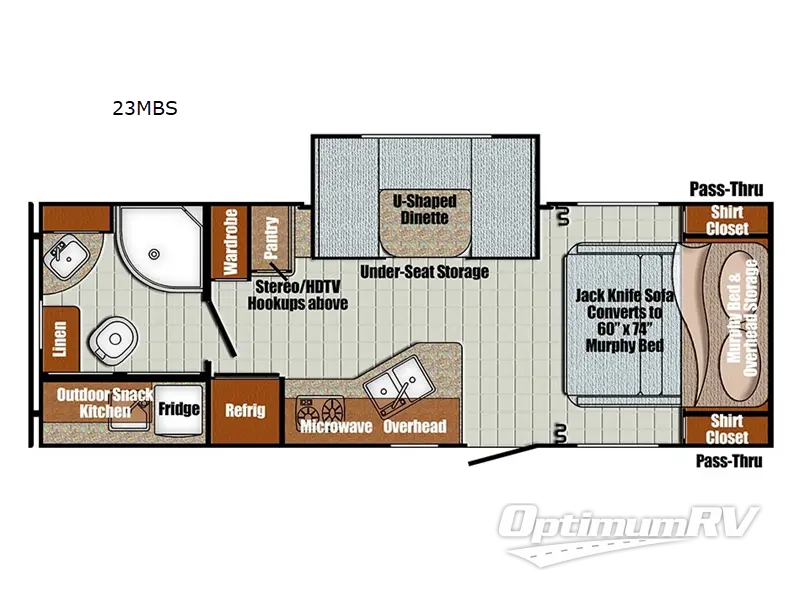 2024 Gulf Stream Vintage Cruiser 23MBS RV Floorplan Photo