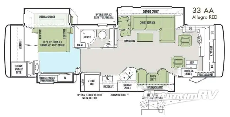 2014 Tiffin Allegro RED 33 AA RV Floorplan Photo