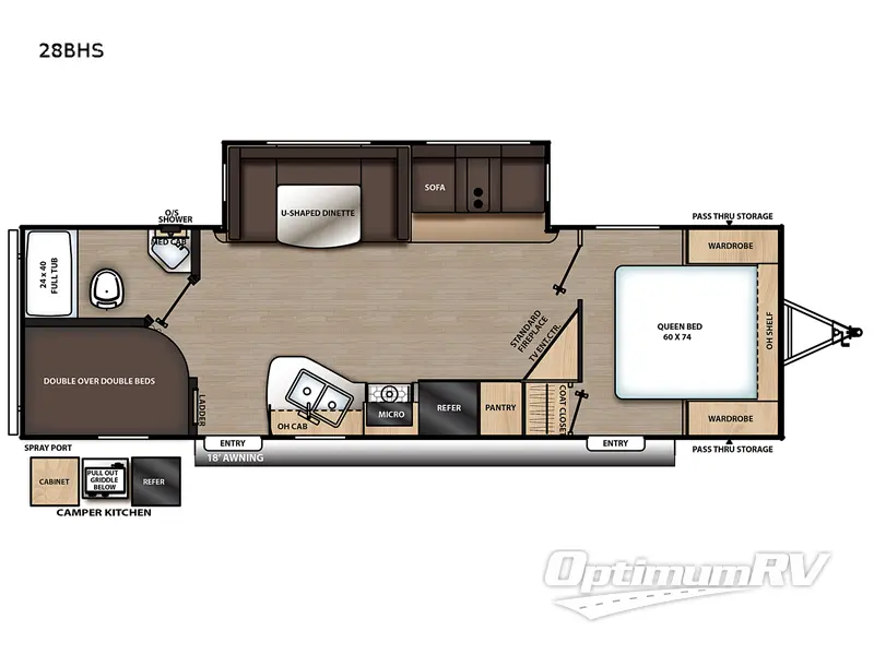 2022 Forest River Aurora 28BHS RV Floorplan Photo