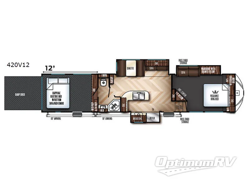 2018 Forest River Vengeance 420V12 RV Floorplan Photo