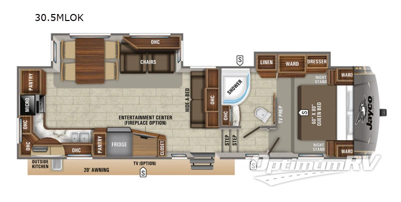 2019 Jayco Eagle HT 30.5MLOK RV Floorplan Photo