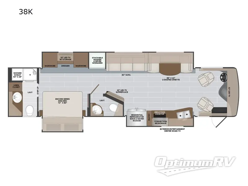 2022 Holiday Rambler Endeavor 38K RV Floorplan Photo