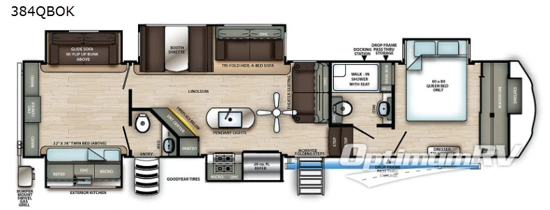 2021 Forest River Sierra 384QBOK RV Floorplan Photo