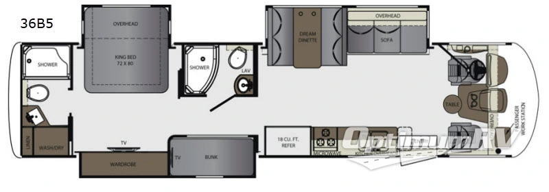 2018 Forest River Georgetown 5 Series 36B5 RV Floorplan Photo