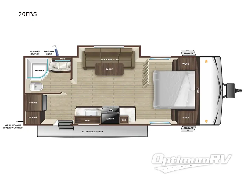 2024 Highland Ridge Open Range Conventional 20FBS RV Floorplan Photo