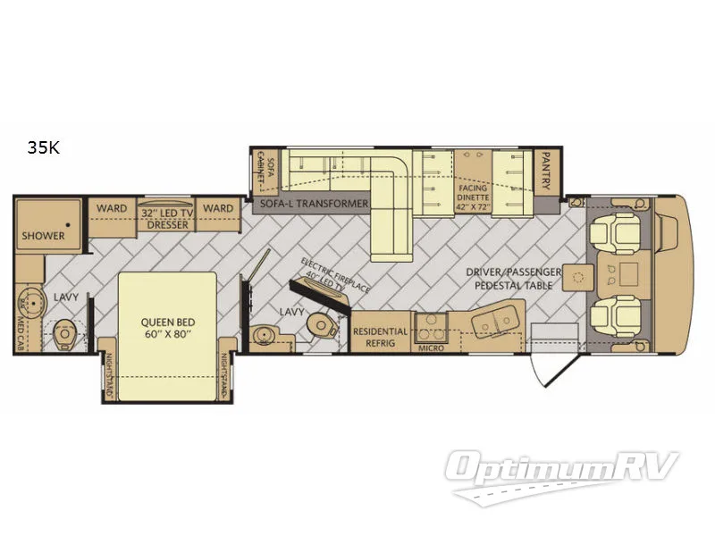 2017 Fleetwood Bounder 35K RV Floorplan Photo