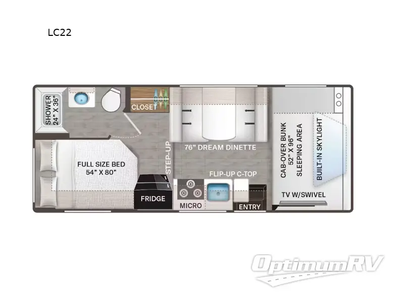 2023 Thor Quantum LC LC22 RV Floorplan Photo