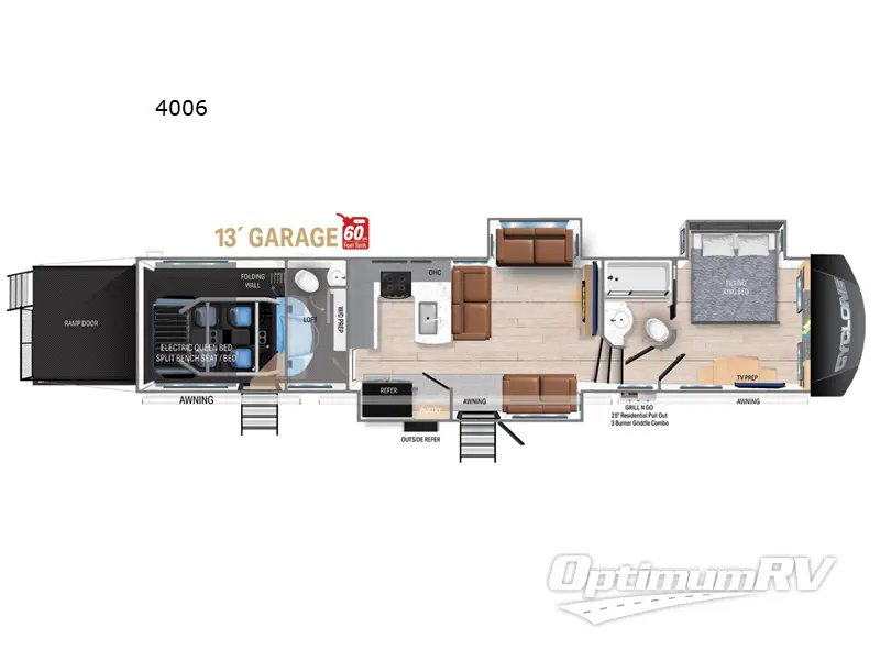 2024 Heartland Cyclone 4006 RV Floorplan Photo