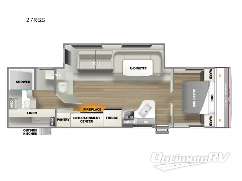 2025 Prime Time Avenger 27RBS RV Floorplan Photo