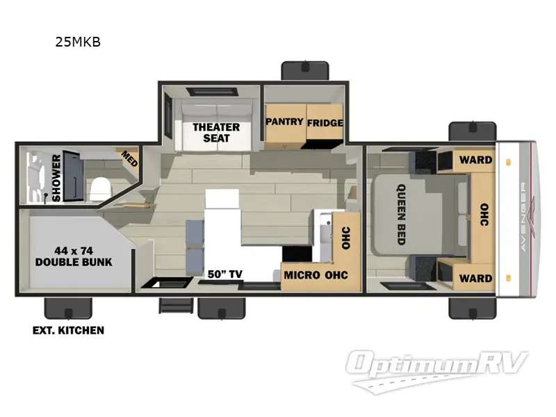 2025 Prime Time Avenger 25MKB RV Floorplan Photo