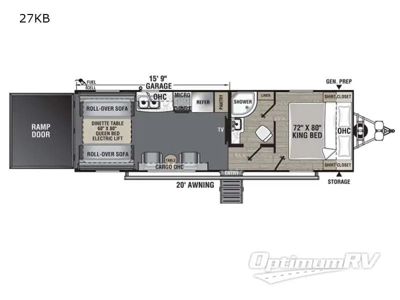 2021 Coachmen Adrenaline 27KB RV Floorplan Photo