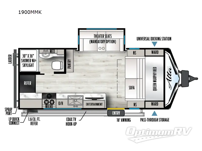 2024 East To West Alta 1900MMK RV Floorplan Photo