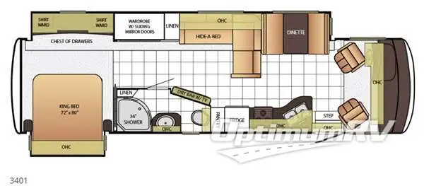 2015 Newmar Bay Star 3401 RV Floorplan Photo