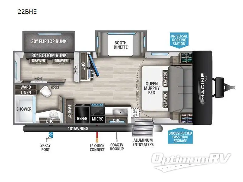 2024 Grand Design Imagine XLS 22BHE RV Floorplan Photo