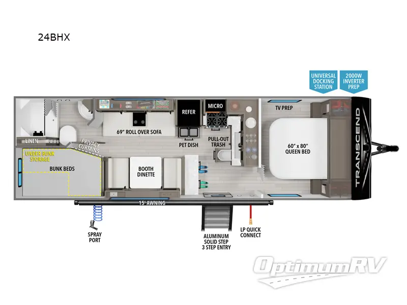 2025 Grand Design Transcend Xplor 24BHX Floorplan Photo