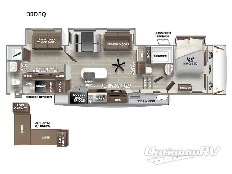 2022 Forest River Sabre 38DBQ RV Floorplan Photo