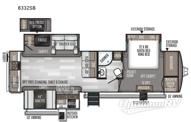 2020 Forest River Rockwood Signature Ultra Lite 8332SB RV Floorplan Photo