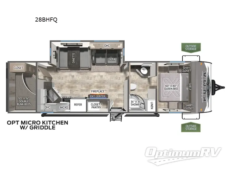 2024 Palomino Puma 28BHFQ RV Floorplan Photo