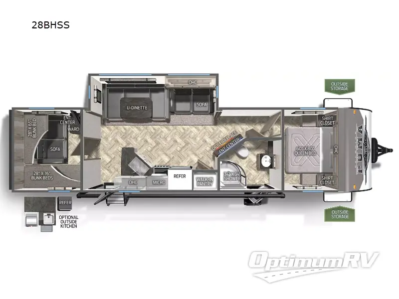 2024 Palomino Puma 28BHSS RV Floorplan Photo