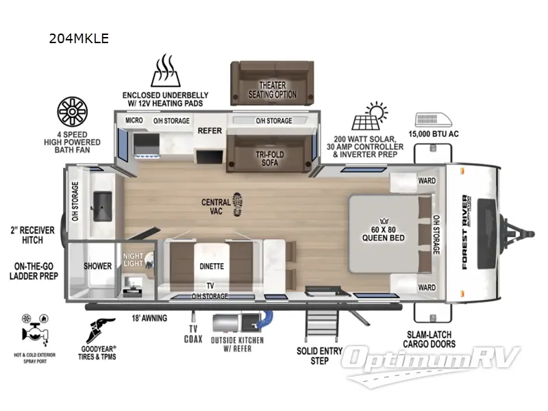 2025 Forest River Surveyor Legend 204MKLE RV Floorplan Photo