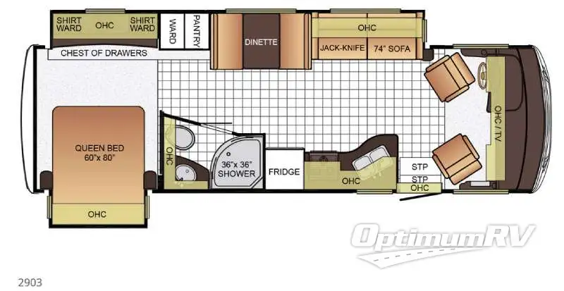 2016 Newmar Bay Star Sport 2903 RV Floorplan Photo