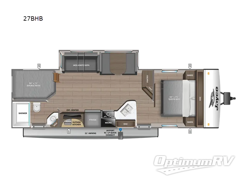 2023 Jayco Jay Feather 27BHB RV Floorplan Photo