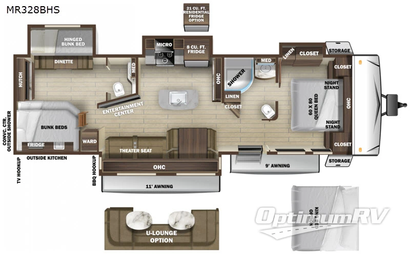 2020 Highland Ridge Mesa Ridge MR328BHS RV Floorplan Photo