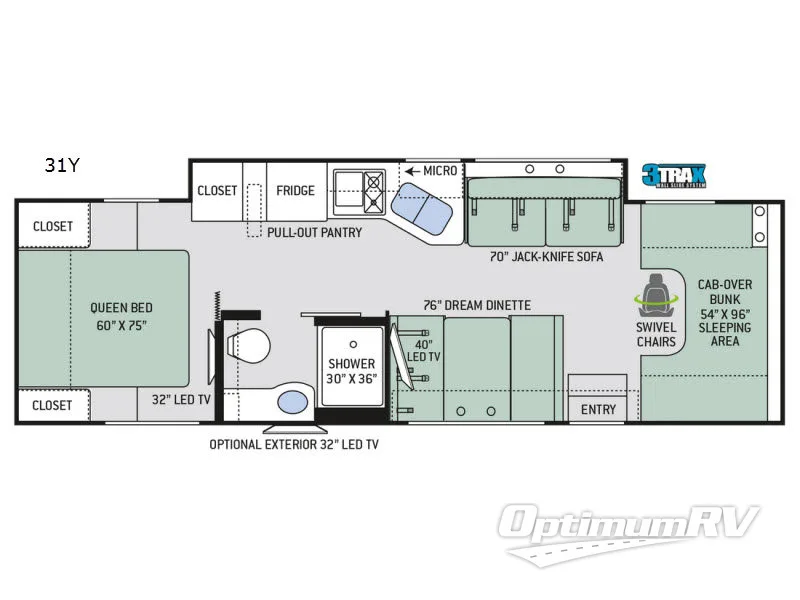 2019 Thor Chateau 31Y RV Floorplan Photo