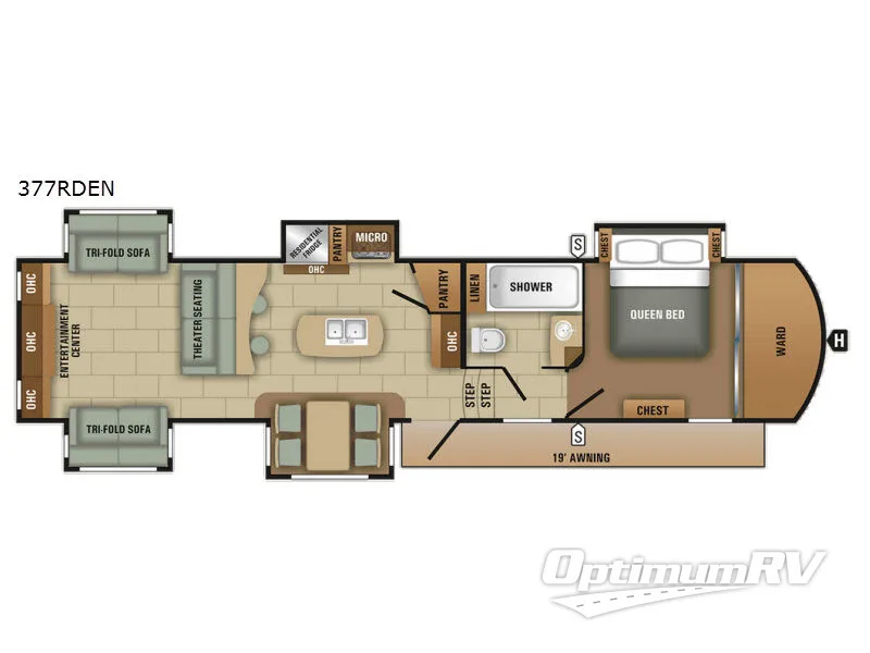 2018 Starcraft Solstice 377RDEN RV Floorplan Photo