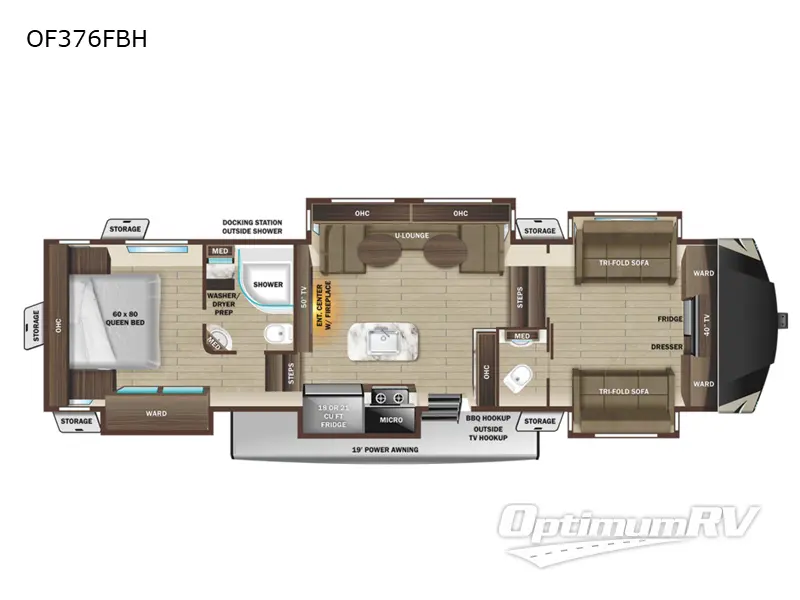 2022 Highland Ridge Open Range OF376FBH RV Floorplan Photo