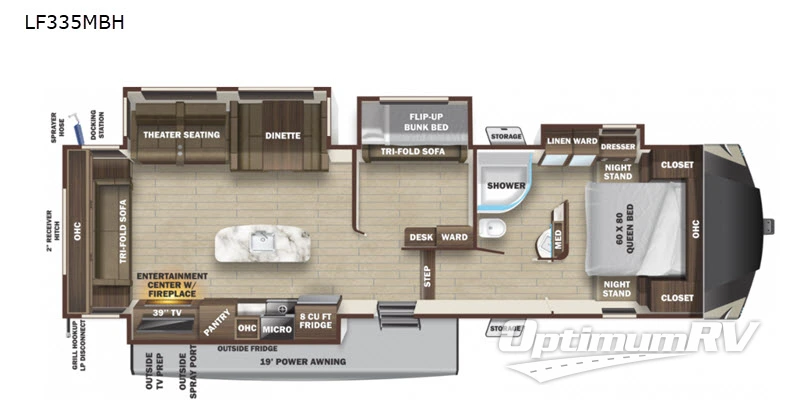 2021 Highland Ridge Open Range Light LF335MBH Floorplan Photo