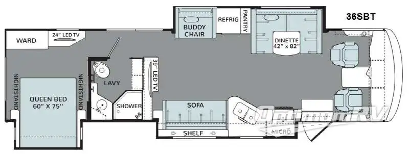 2015 Holiday Rambler Vacationer 36SBT Floorplan Photo