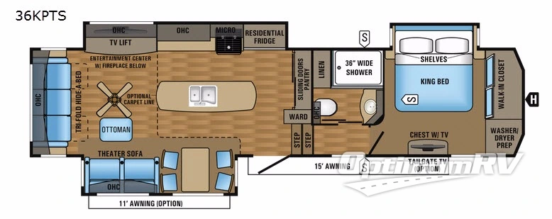 2017 Jayco Pinnacle 36KPTS Floorplan Photo