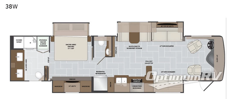 2019 Holiday Rambler Endeavor 38W RV Floorplan Photo