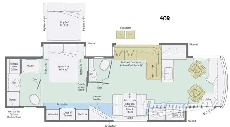 2015 Itasca Meridian 40R RV Floorplan Photo