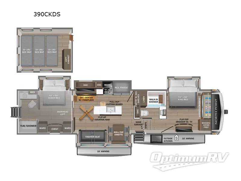 2025 Jayco North Point 390CKDS RV Floorplan Photo