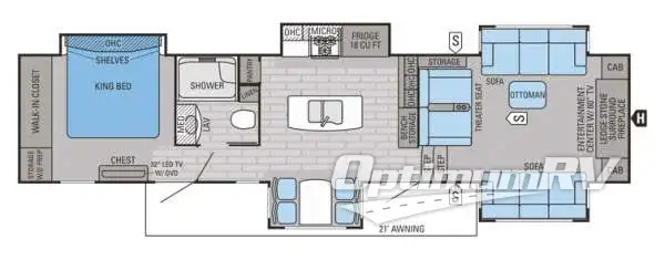 2015 Jayco Pinnacle 38FLSA RV Floorplan Photo