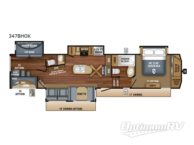 2018 Jayco Eagle 347BHOK RV Floorplan Photo