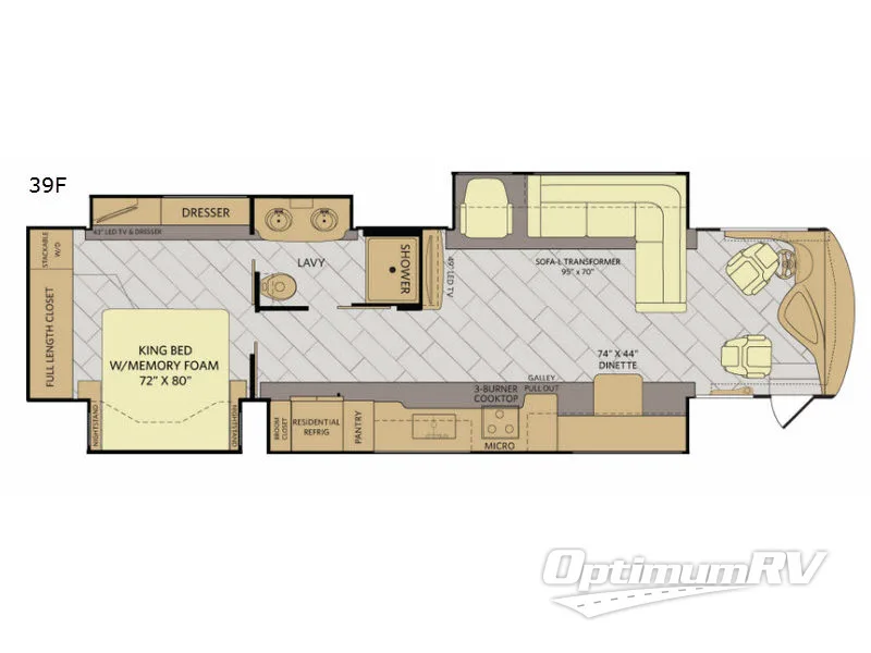2017 Fleetwood Discovery 39F RV Floorplan Photo