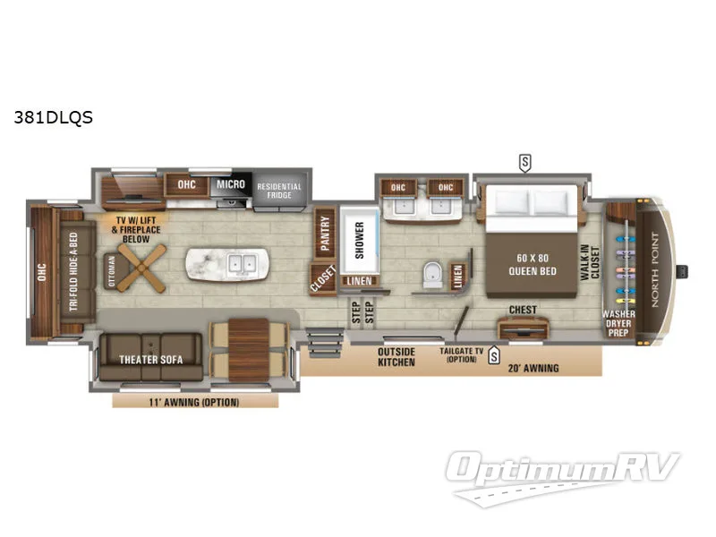 2019 Jayco North Point 381DLQS RV Floorplan Photo